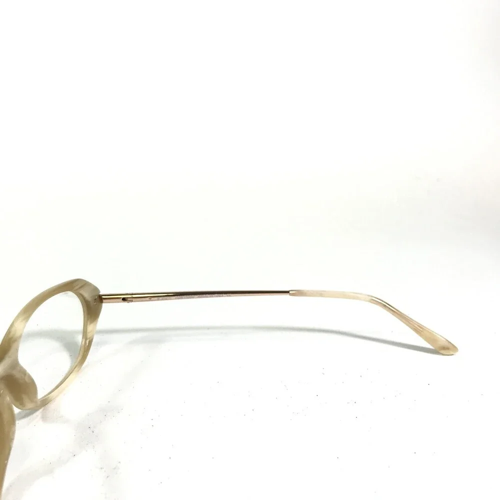 Tom Ford Eyeglasses Frames TF5134 025 Beige Gold Horn Round Full Rim 52-16-130
